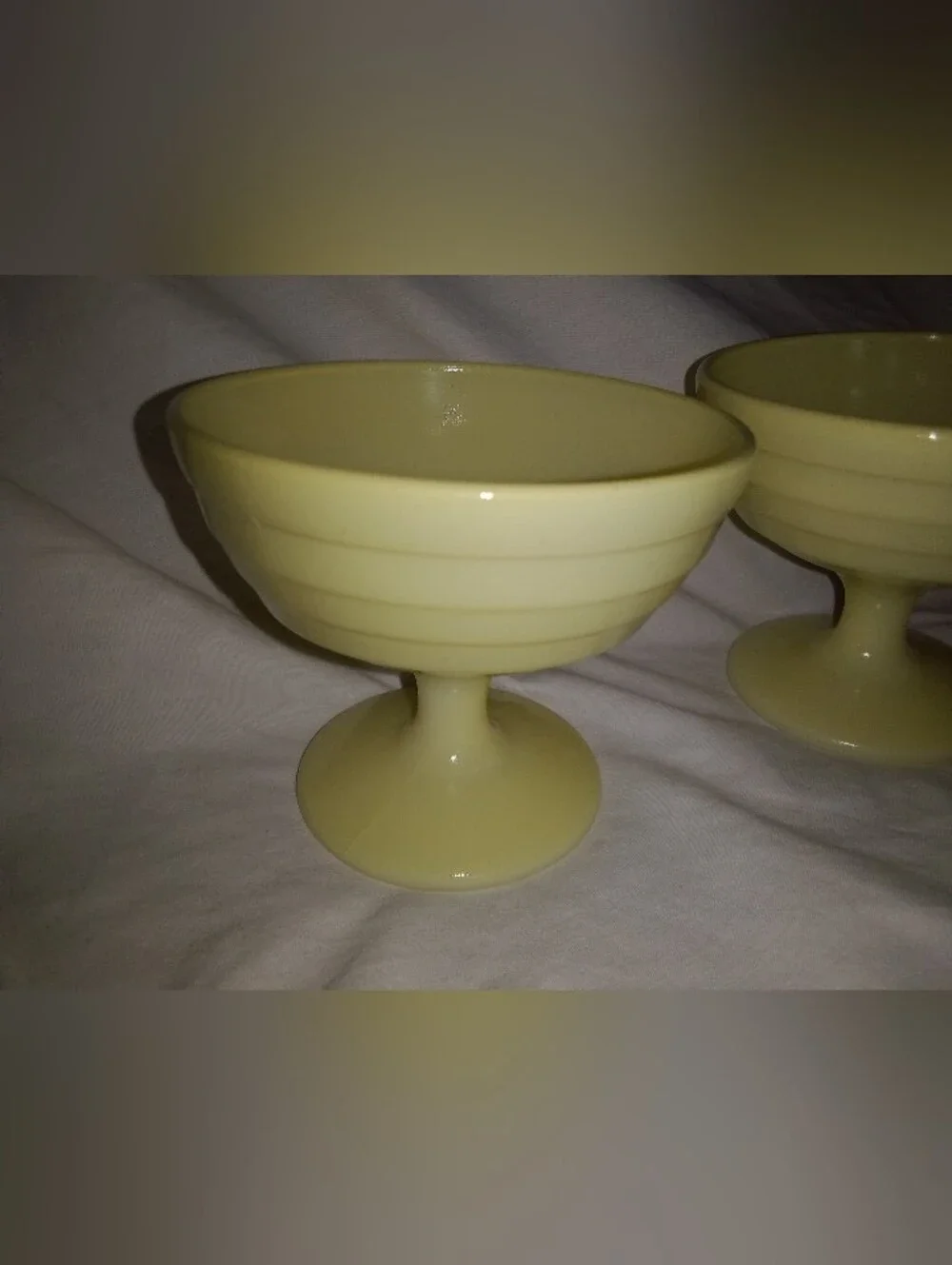Vintage Glass Custard Dessert Ice Cream Footed Bowl Dish Mid Century MCM